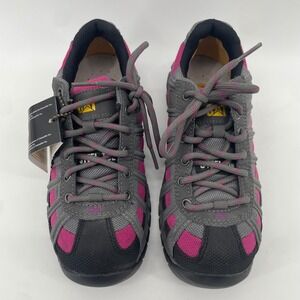 Caterpillar Ergo Work Shoe Women 6 Grey Pink P90299 Steel Toe Safety Sneaker